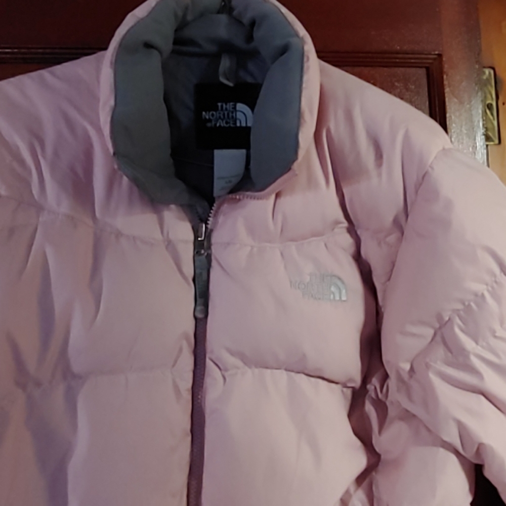 Pale pink The North Face puffer jacket